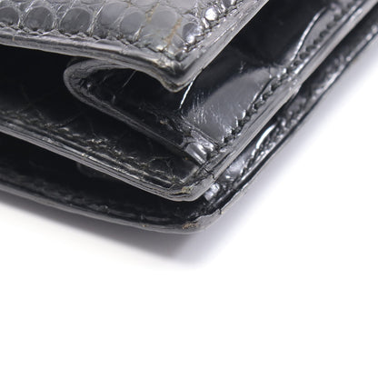 ピアノ ハンドバッグ クロコダイル ポロサスリセ ブラック ゴールド金具 ○S刻印 エルメス バッグ HERMES
