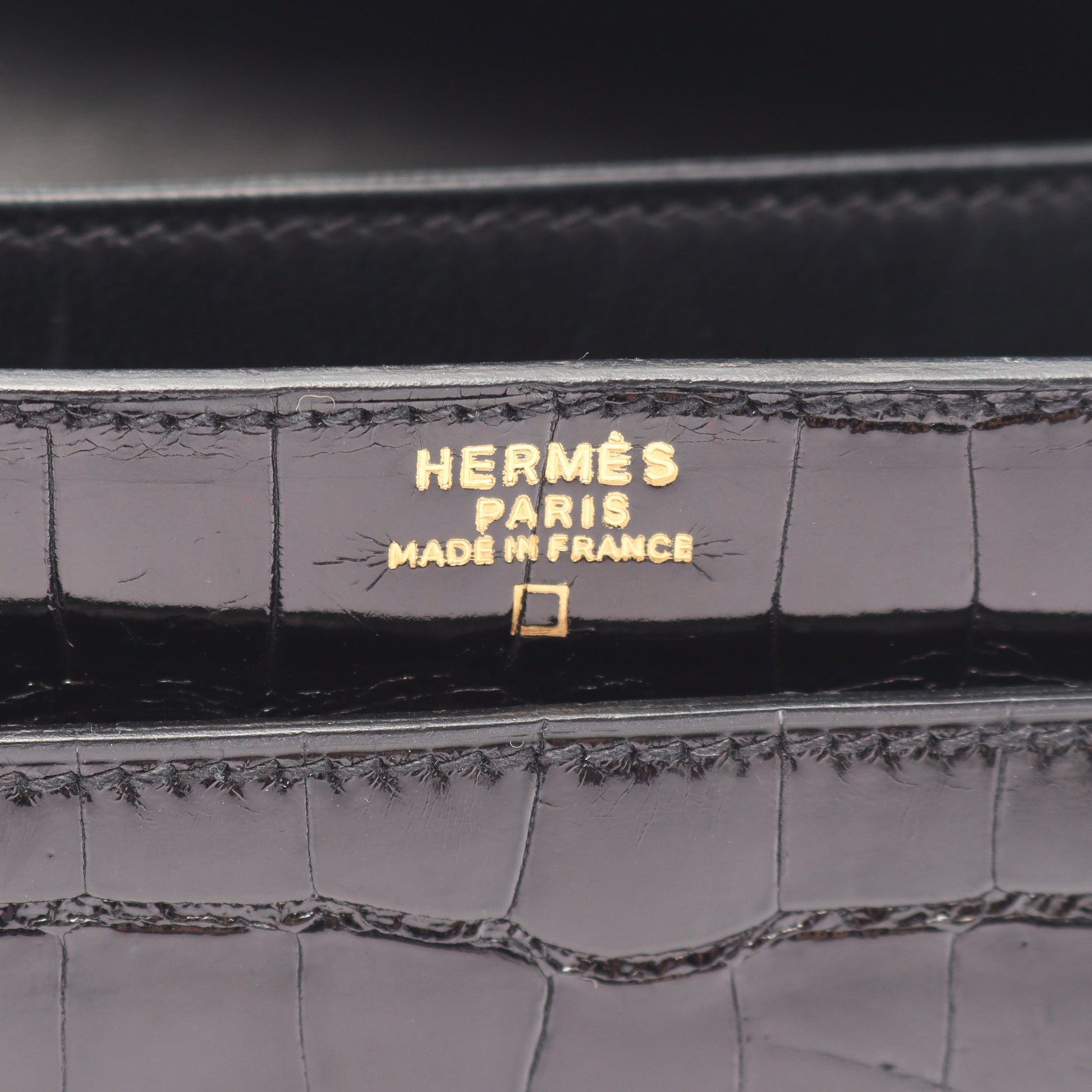 コルドリエール ハンドバッグ アリゲーターリセ ブラック ゴールド金具 ○V刻印 エルメス バッグ HERMES
