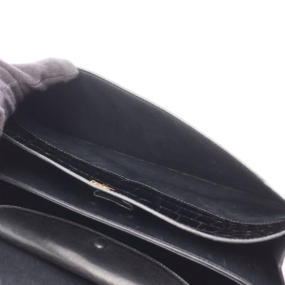 コルドリエール ハンドバッグ アリゲーターリセ ブラック ゴールド金具 ○V刻印 エルメス バッグ HERMES
