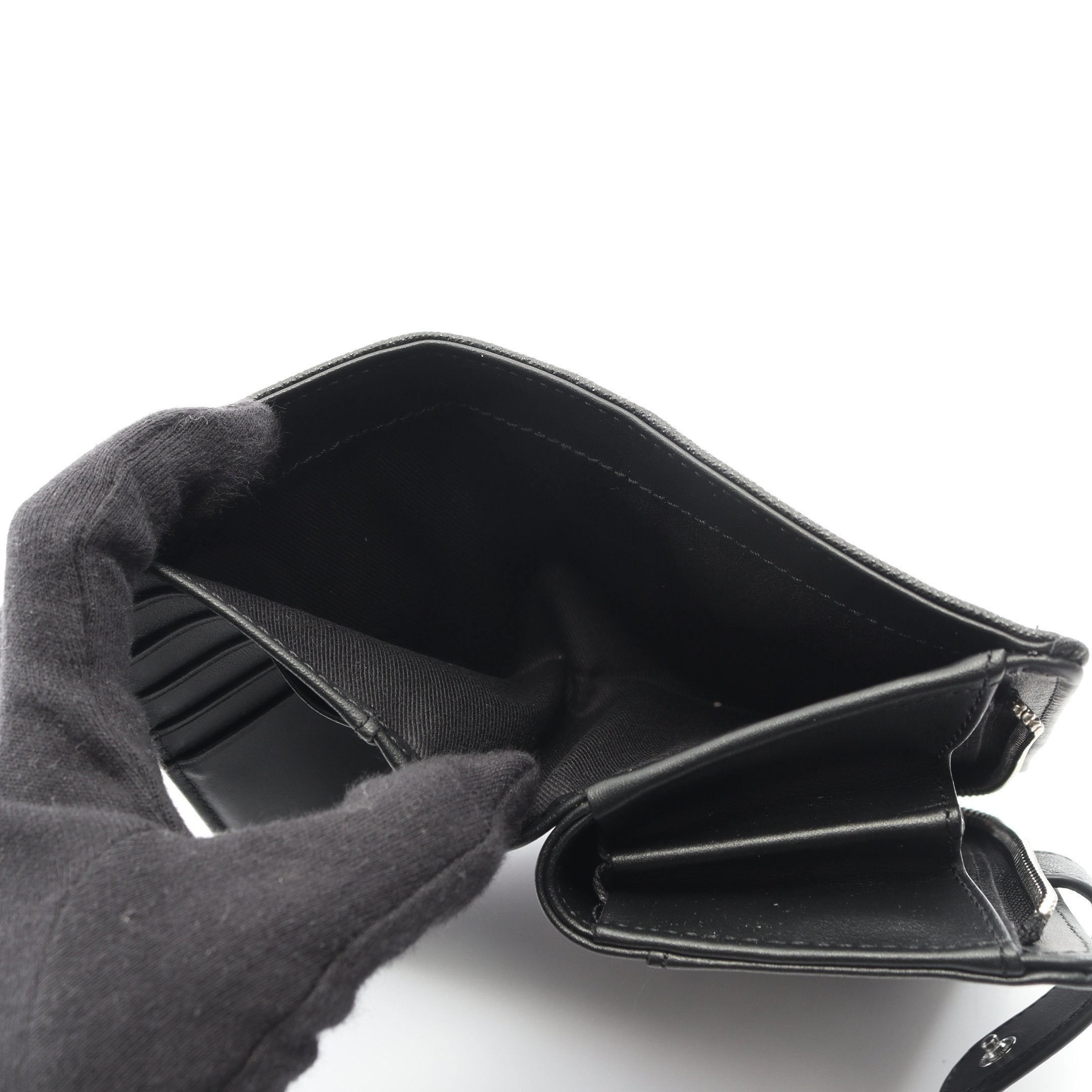 ZIP CARD WALLET オーブ 二つ折り財布 サフィアーノレザー ブラック