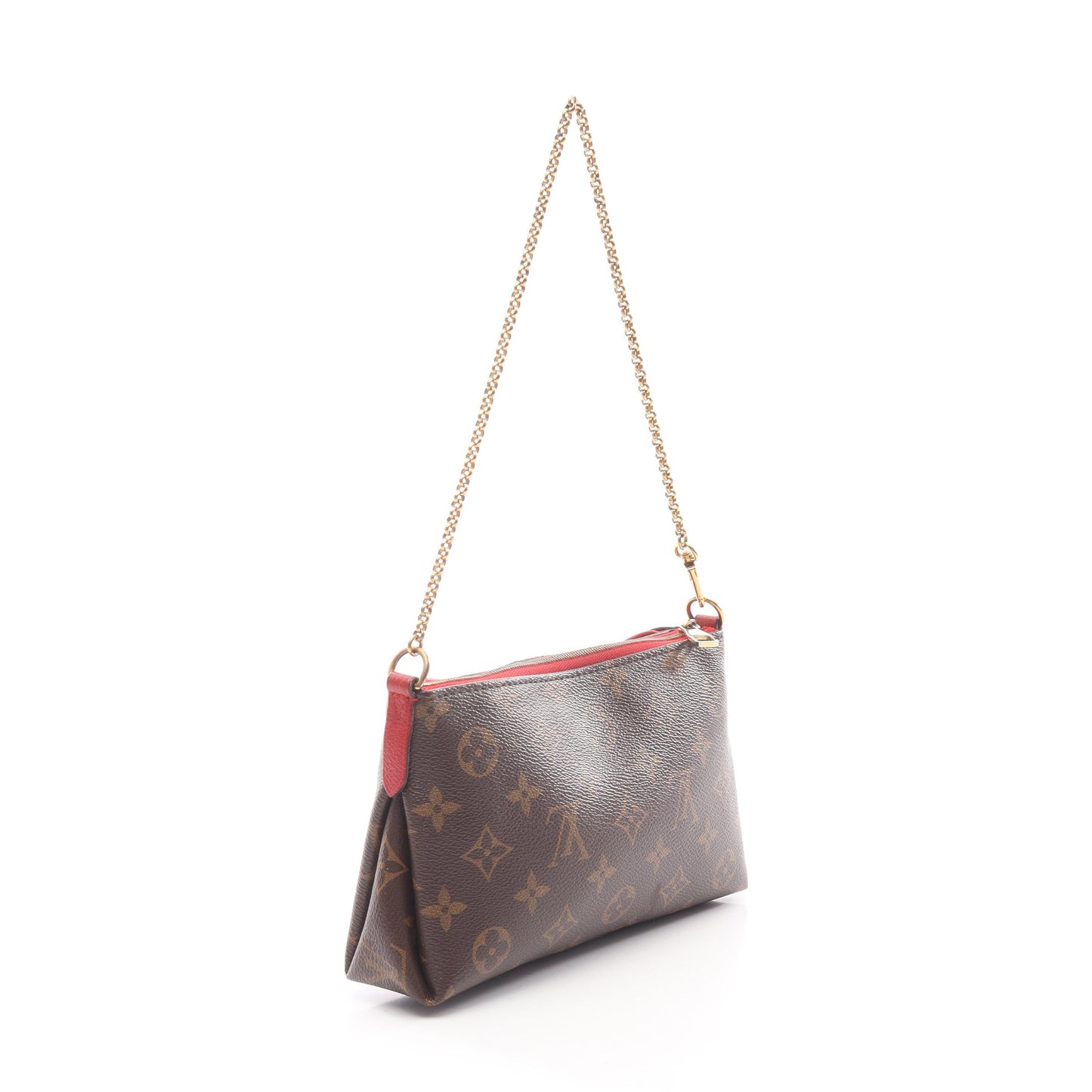 パラス クラッチ モノグラム スリーズ チェーンハンドバッグ PVC レザー ブラウン レッド 2WAY ルイヴィトン バッグ LOUIS VUITTON