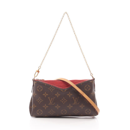 パラス クラッチ モノグラム スリーズ チェーンハンドバッグ PVC レザー ブラウン レッド 2WAY ルイヴィトン バッグ LOUIS VUITTON