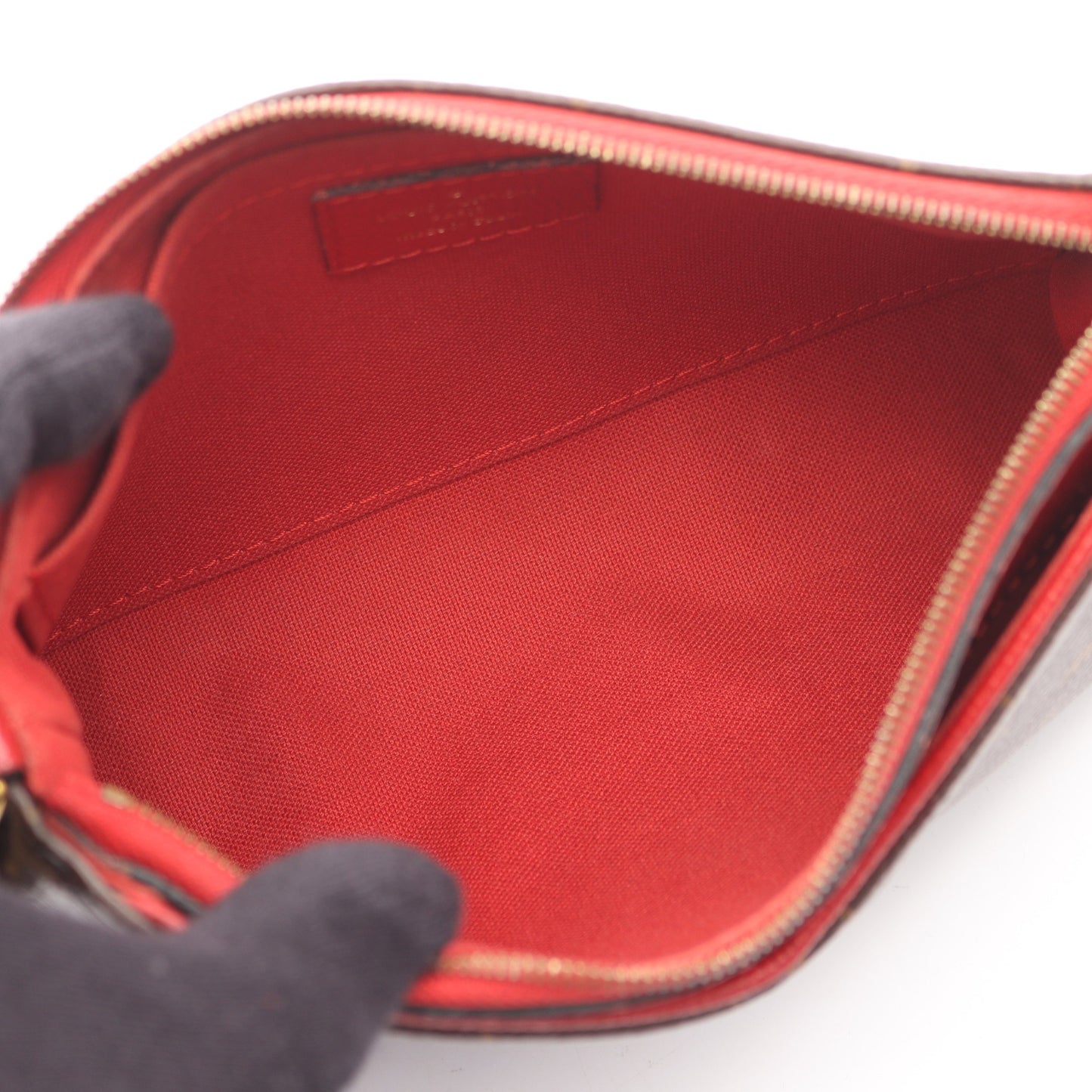 パラス クラッチ モノグラム スリーズ チェーンハンドバッグ PVC レザー ブラウン レッド 2WAY ルイヴィトン バッグ LOUIS VUITTON