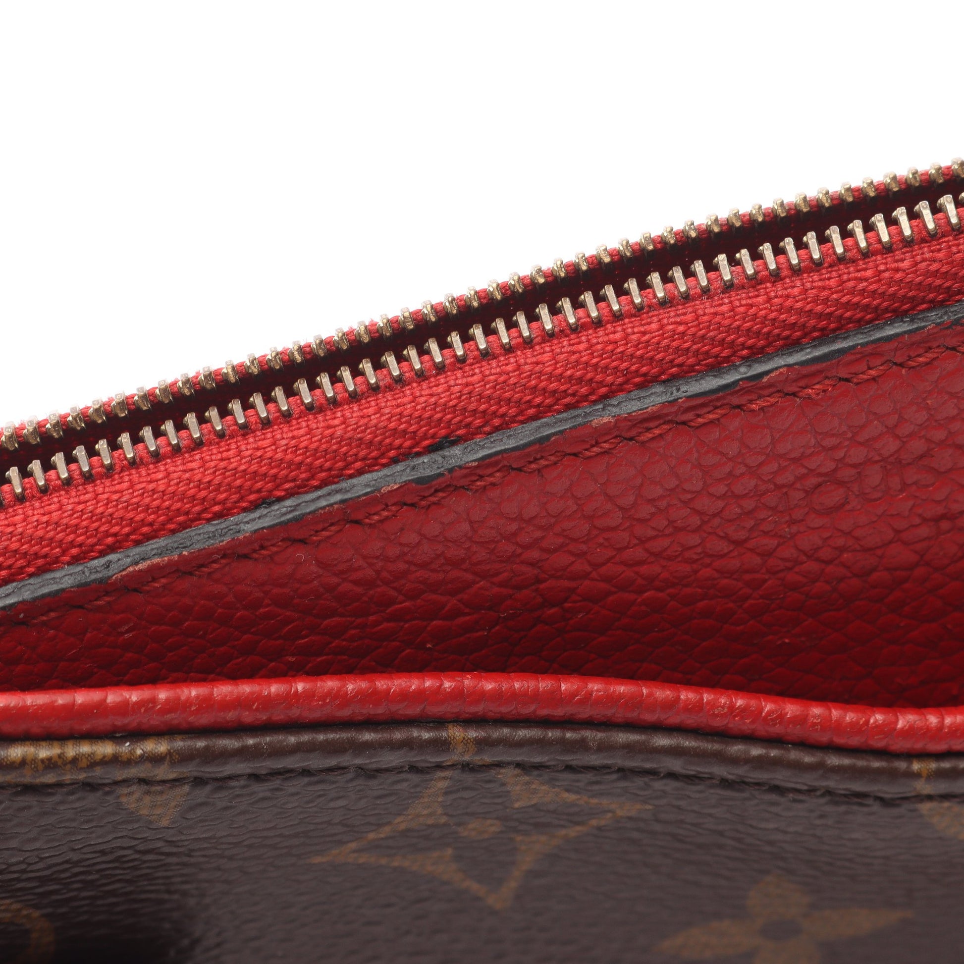 パラス クラッチ モノグラム スリーズ チェーンハンドバッグ PVC レザー ブラウン レッド 2WAY ルイヴィトン バッグ LOUIS VUITTON