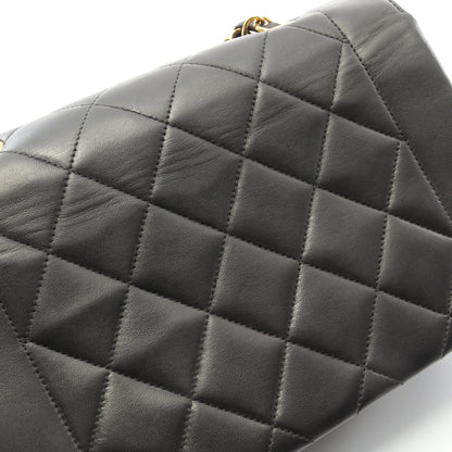 マトラッセ ダイアナフラップ チェーンショルダーバッグ ラムスキン ブラック ゴールド金具 シャネル バッグ CHANEL