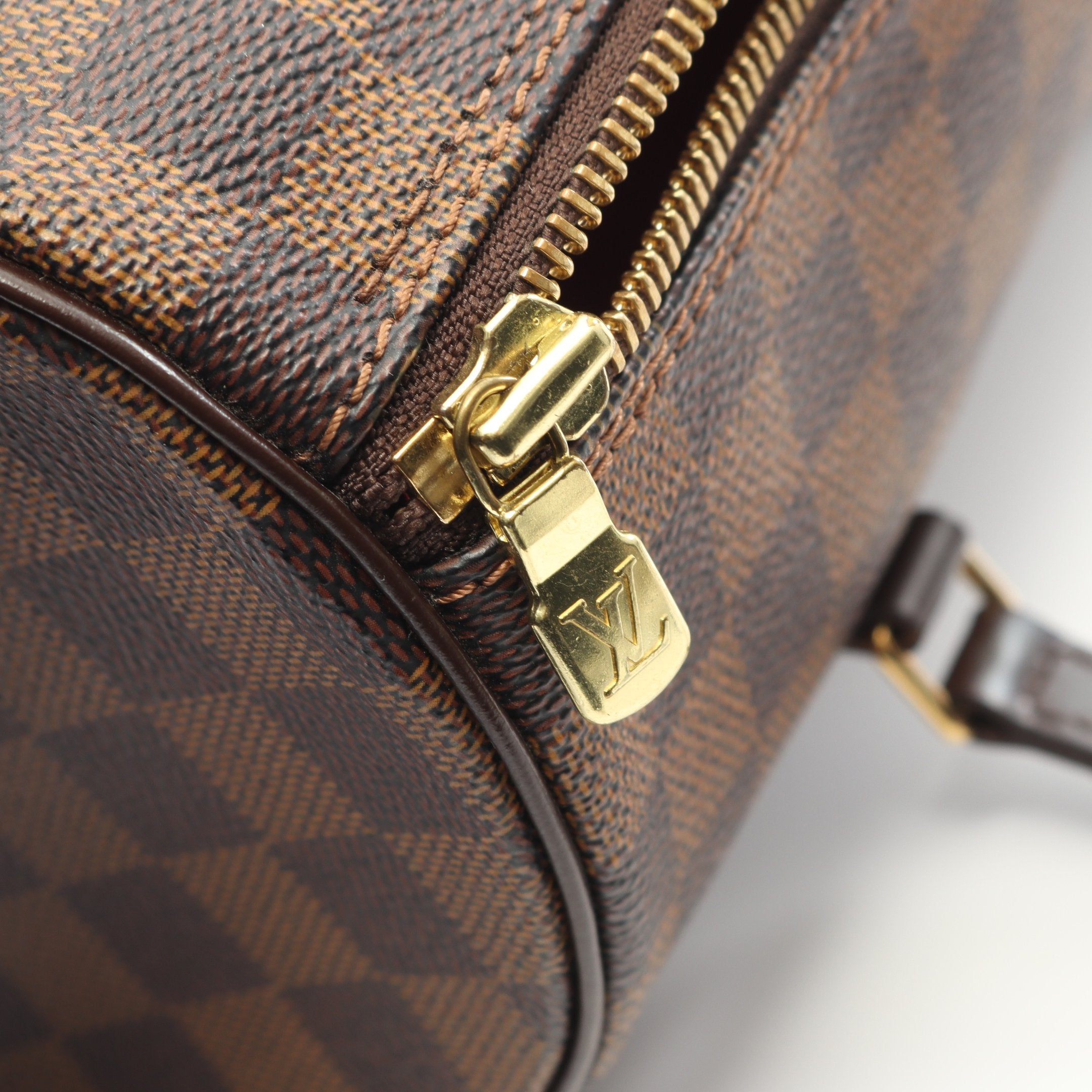 パピヨン26 ダミエエベヌ ハンドバッグ PVC レザー ブラウン ルイ