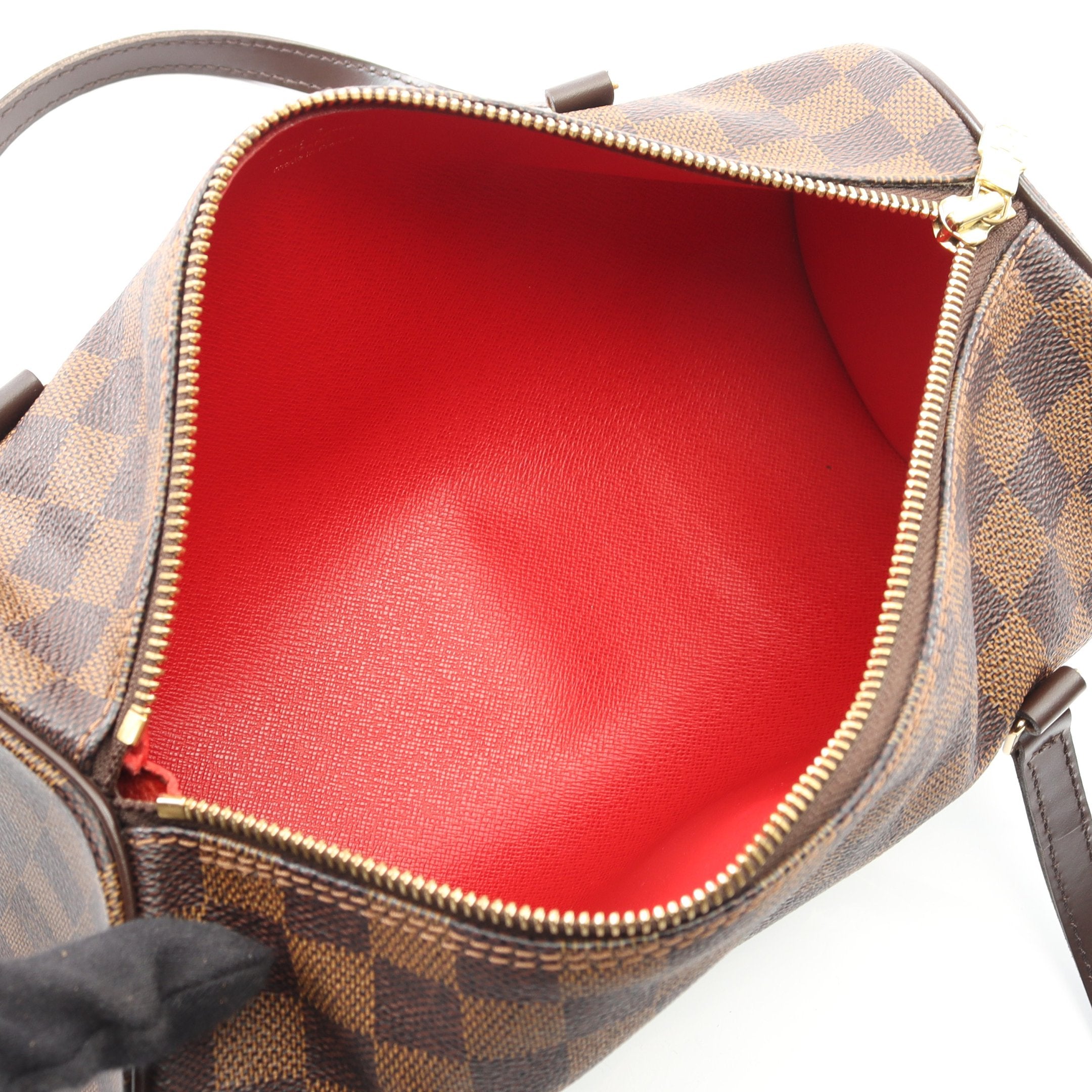 パピヨン26 ダミエエベヌ ハンドバッグ PVC レザー ブラウン ルイ