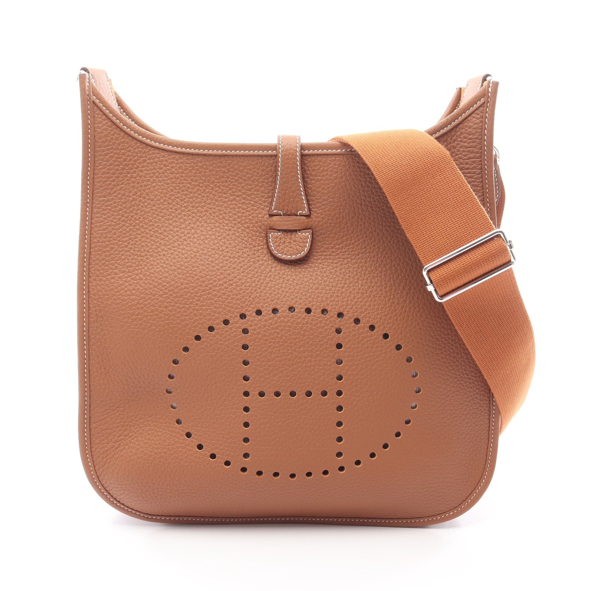 エヴリン 3 トロワ PM ゴールド ショルダーバッグ トリヨンクレマンス ブラウン シルバー金具 W刻印 エルメス バッグ HERMES