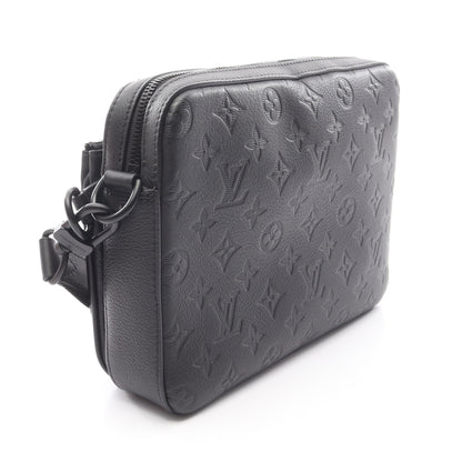 トリオ メッセンジャー モノグラムシャドウ ショルダーバッグ レザー ブラック ルイヴィトン バッグ LOUIS VUITTON