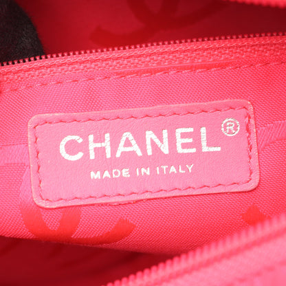カンボンライン ラージ ショルダーバッグ トートバッグ ラムスキン ブラック シルバー金具 シャネル バッグ CHANEL