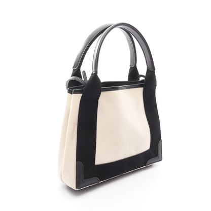 ネイビーカバ XS ハンドバッグ キャンバス レザー アイボリー ブラック 2WAY バレンシアガ バッグ BALENCIAGA