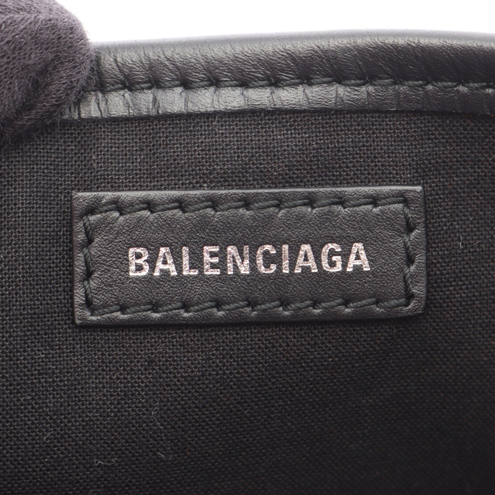 ネイビーカバ XS ハンドバッグ キャンバス レザー アイボリー ブラック 2WAY バレンシアガ バッグ BALENCIAGA