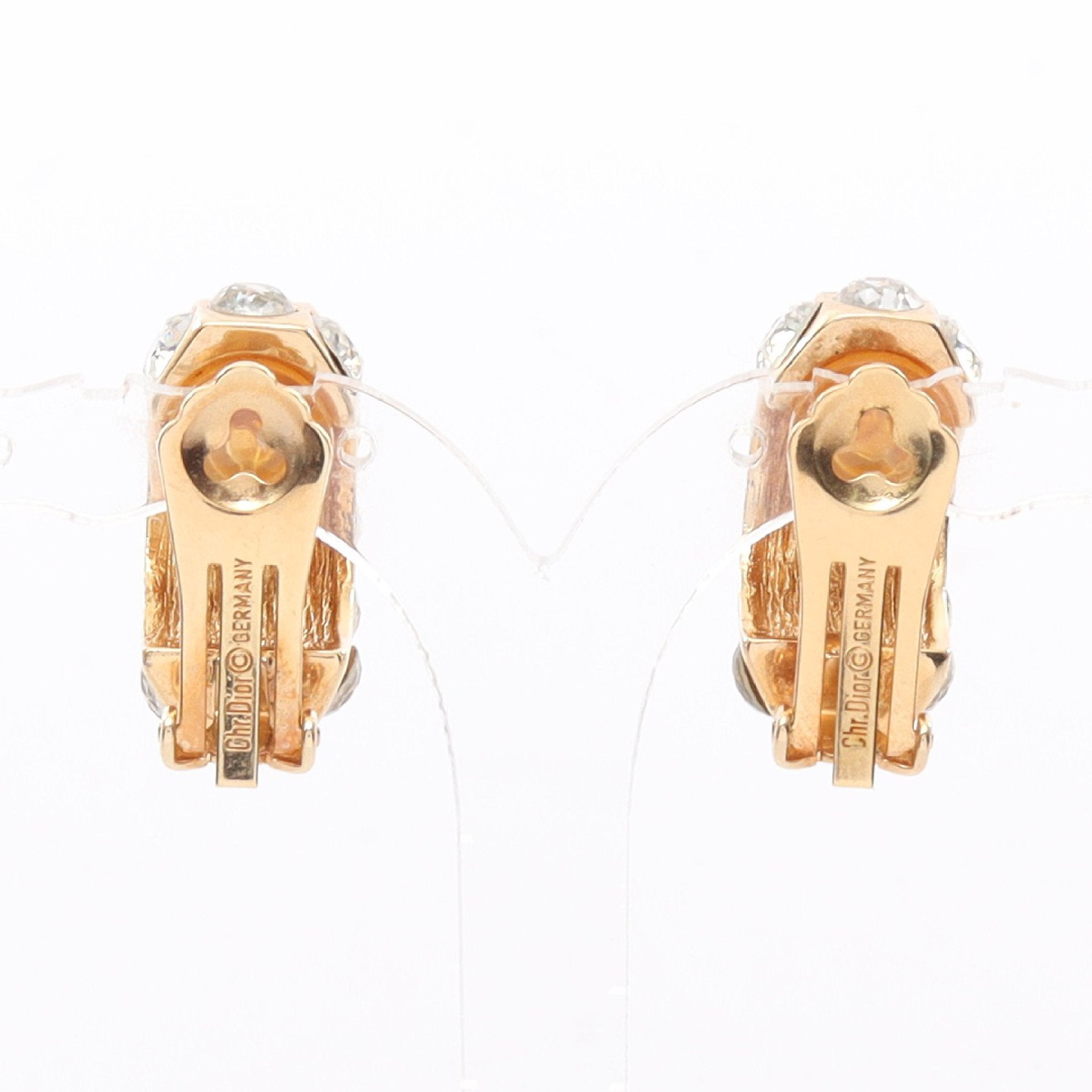 イヤリング GP ラインストーン ゴールド クリア クリスチャン