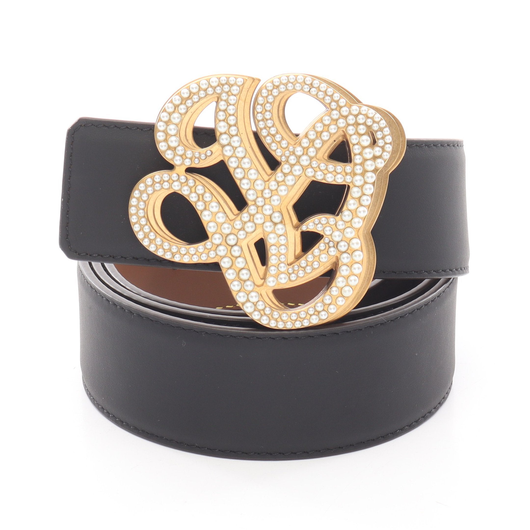 LVダイナスティ 40MM リバーシブル ベルト レザー ブラック ブラウン