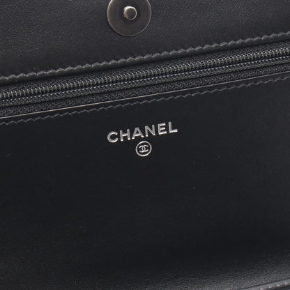 ボーイシャネル マトラッセ チェーンウォレット キャビアスキン ブラック シルバー金具 シャネル バッグ CHANEL