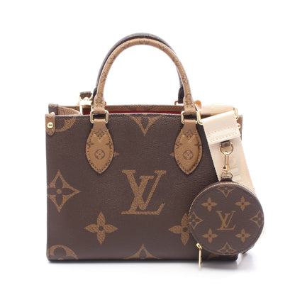 オンザゴーPM モノグラムジャイアント リバース ハンドバッグ PVC ブラウン ベージュ ルイヴィトン バッグ LOUIS VUITTON