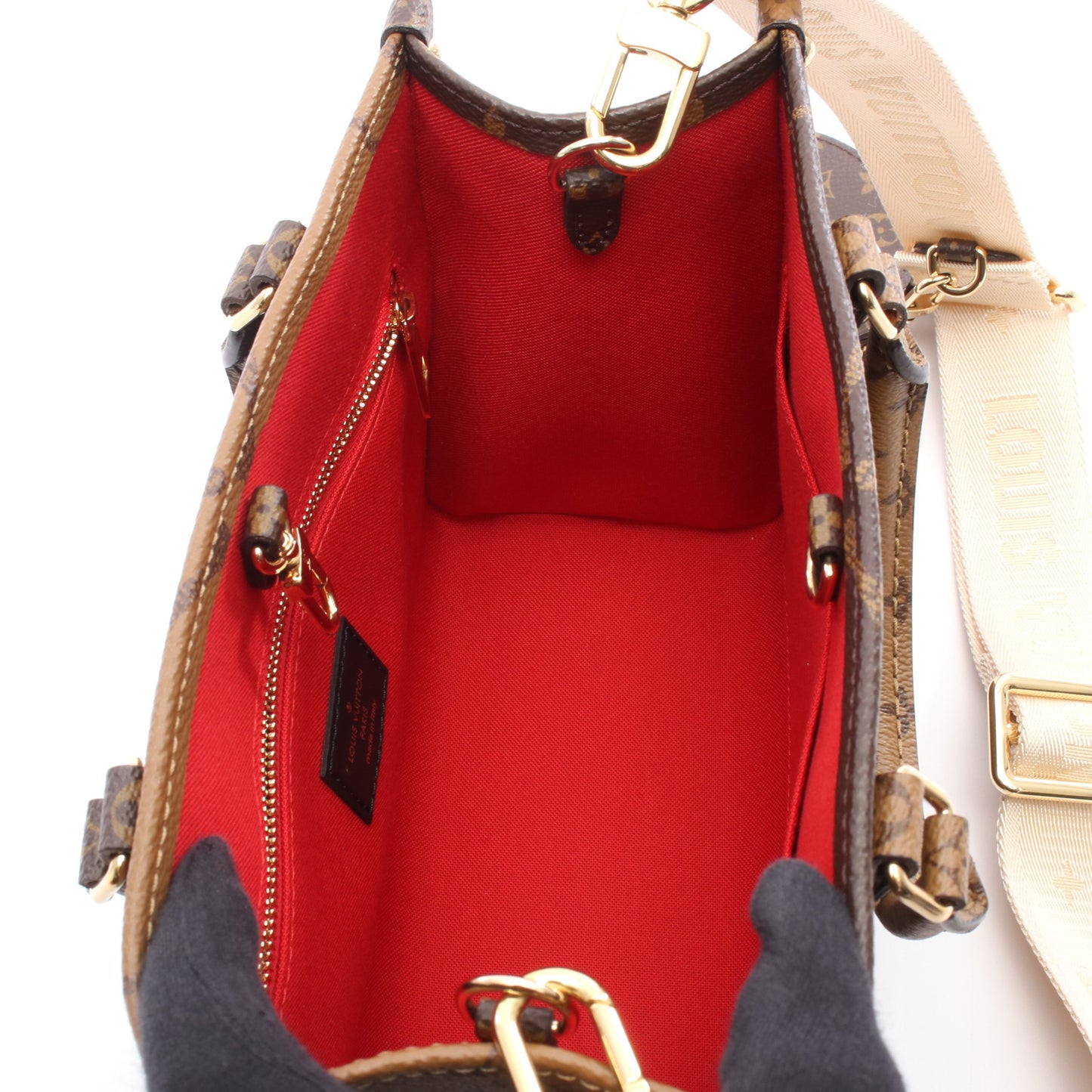 オンザゴーPM モノグラムジャイアント リバース ハンドバッグ PVC ブラウン ベージュ ルイヴィトン バッグ LOUIS VUITTON