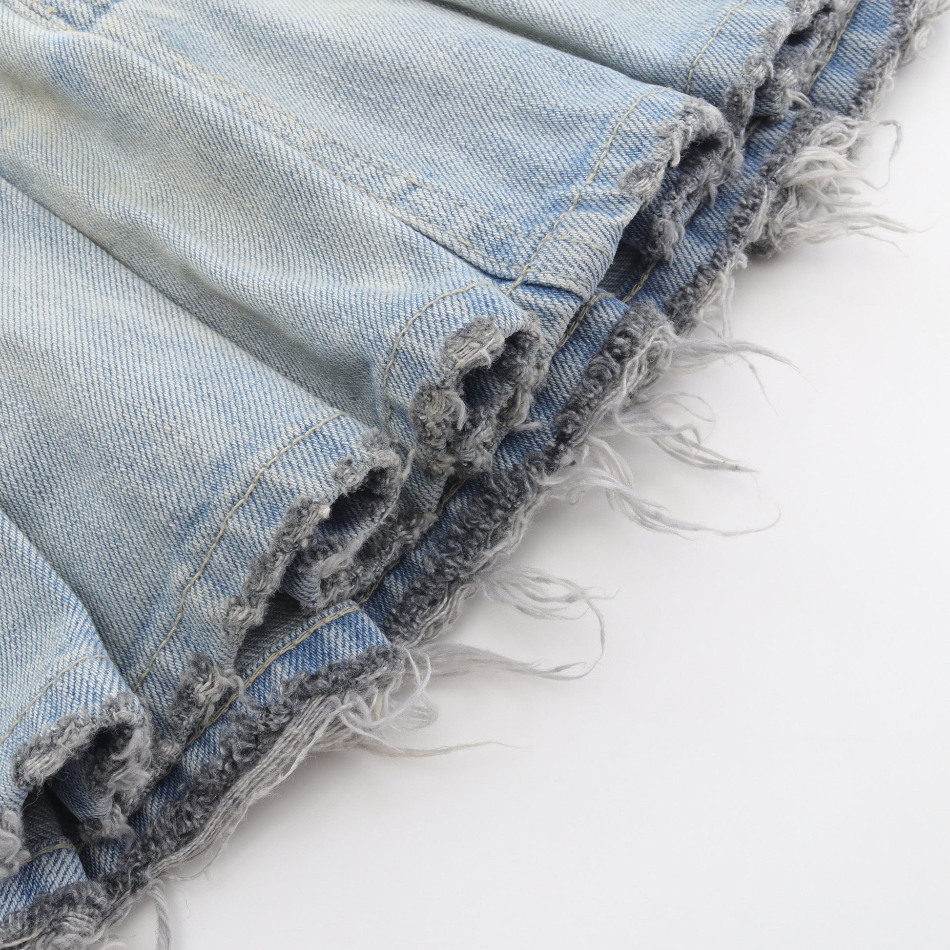 ミニ デニムスカート コットン ライトブルー ダメージ加工 25AW バレンシアガ ボトムス BALENCIAGA