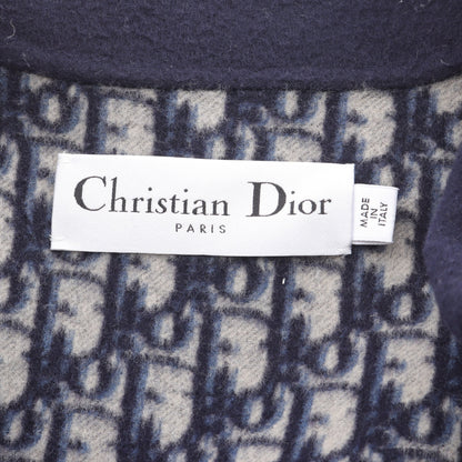 ディオールオブリーク ダブルフェイス ラップコート ガウンコート ウール シルク ネイビー クリスチャンディオール アウター Christian Dior