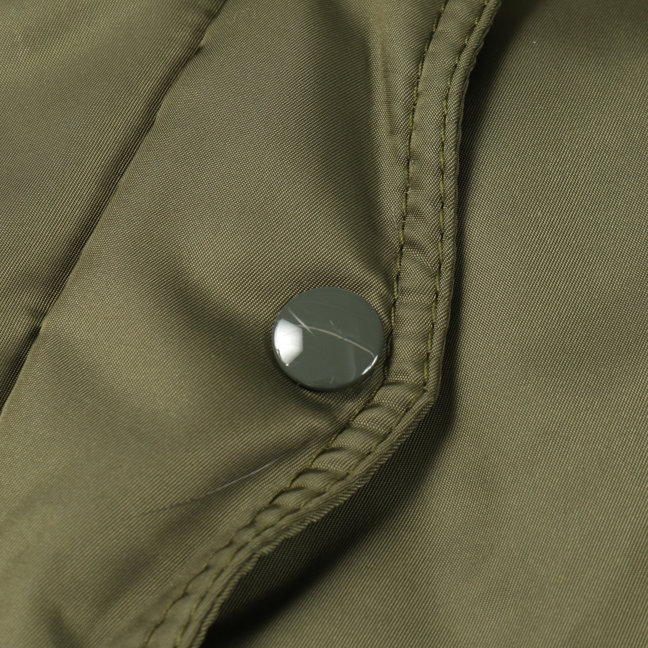 ダウンジャケット ナイロン カーキグリーン ファー フード付き ミュウ