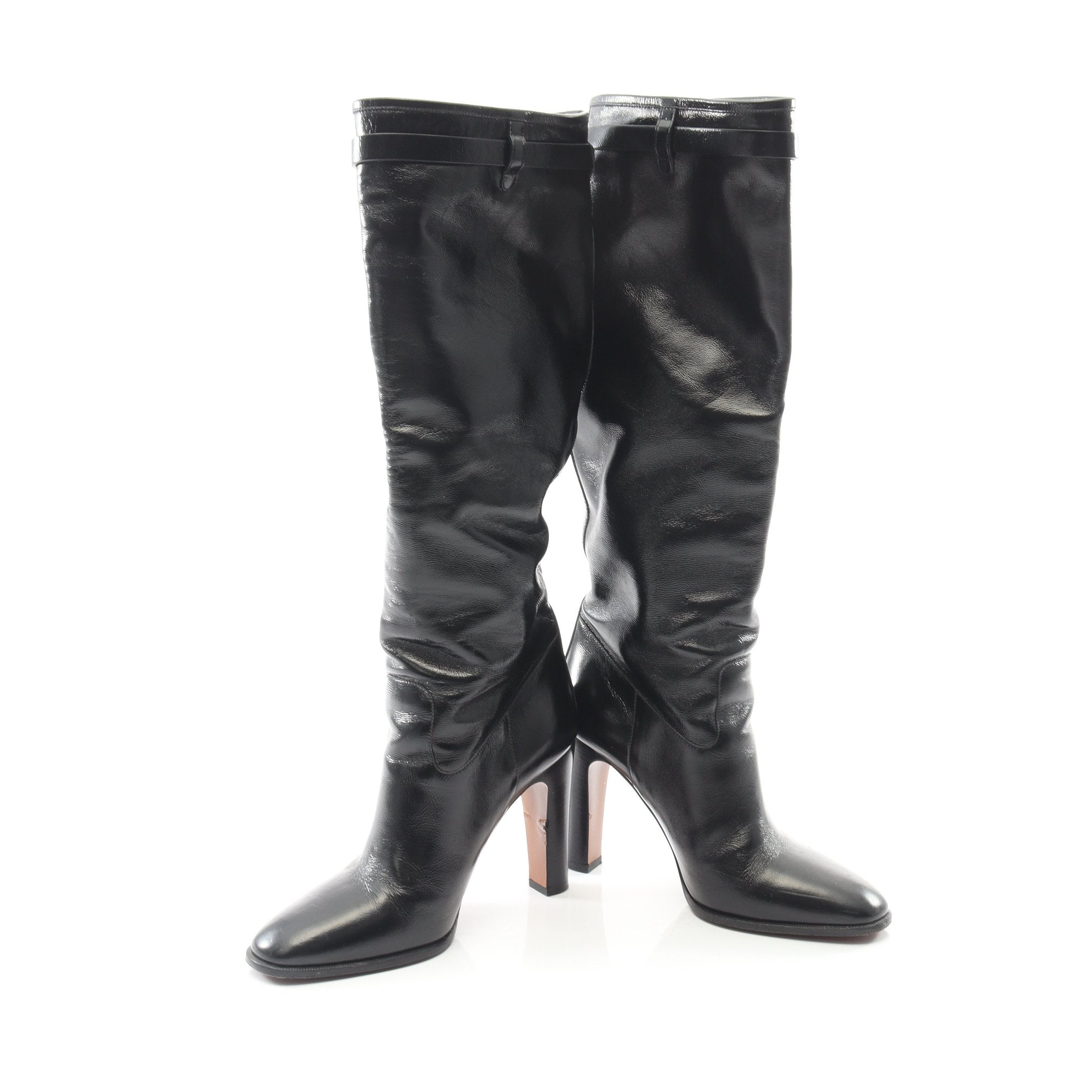 ロング ブーツ レザー ブラック クリスチャンディオール – RECLO
