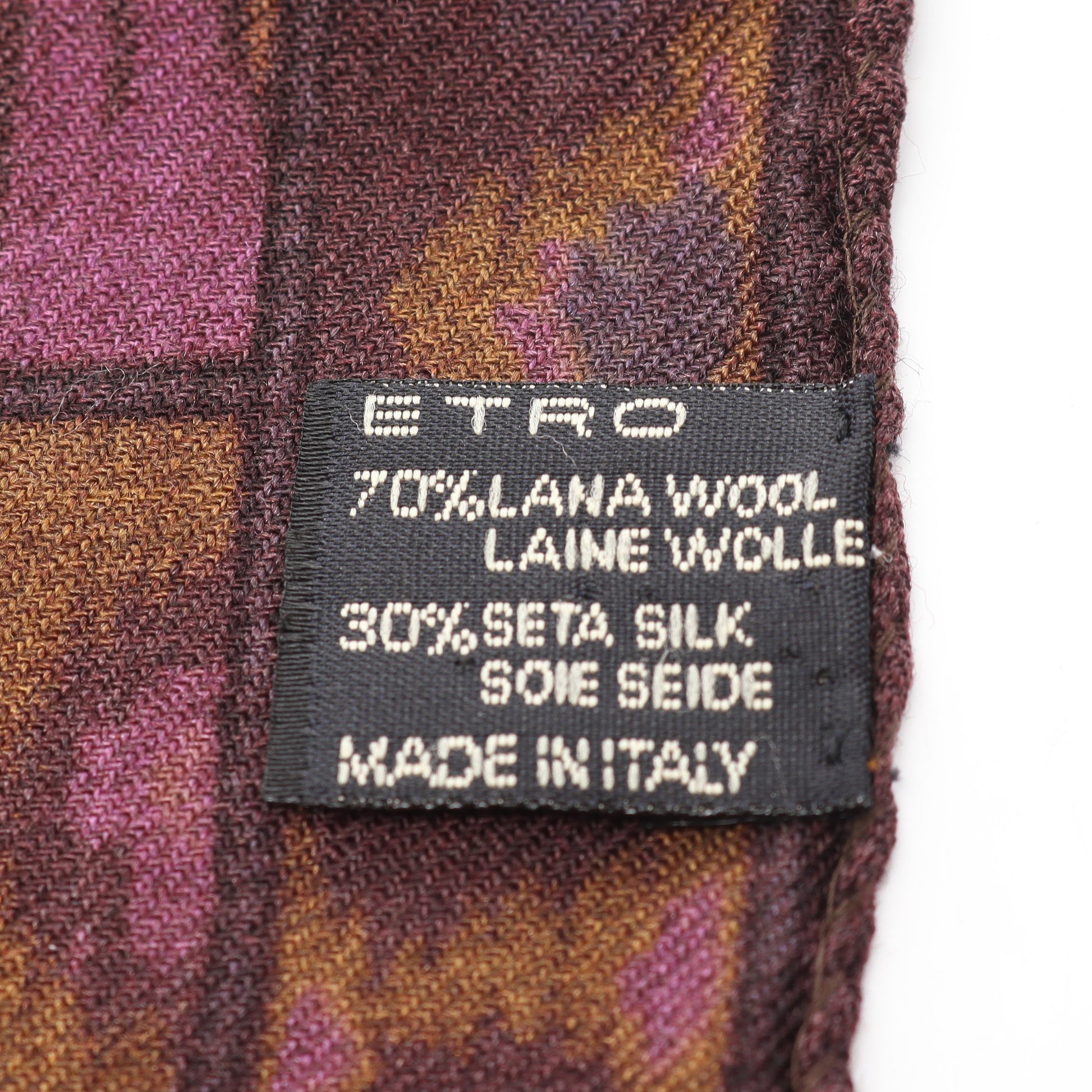 ストール ショール ペイズリー柄 ウール シルク ダークブラウン パープル マルチカラー エトロ 財布・小物 ETRO
