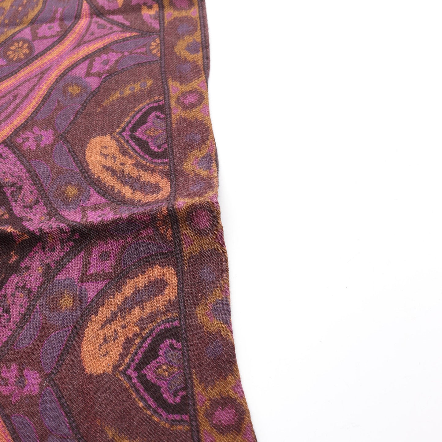 ストール ショール ペイズリー柄 ウール シルク ダークブラウン パープル マルチカラー エトロ 財布・小物 ETRO