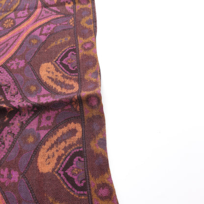 ストール ショール ペイズリー柄 ウール シルク ダークブラウン パープル マルチカラー エトロ 財布・小物 ETRO