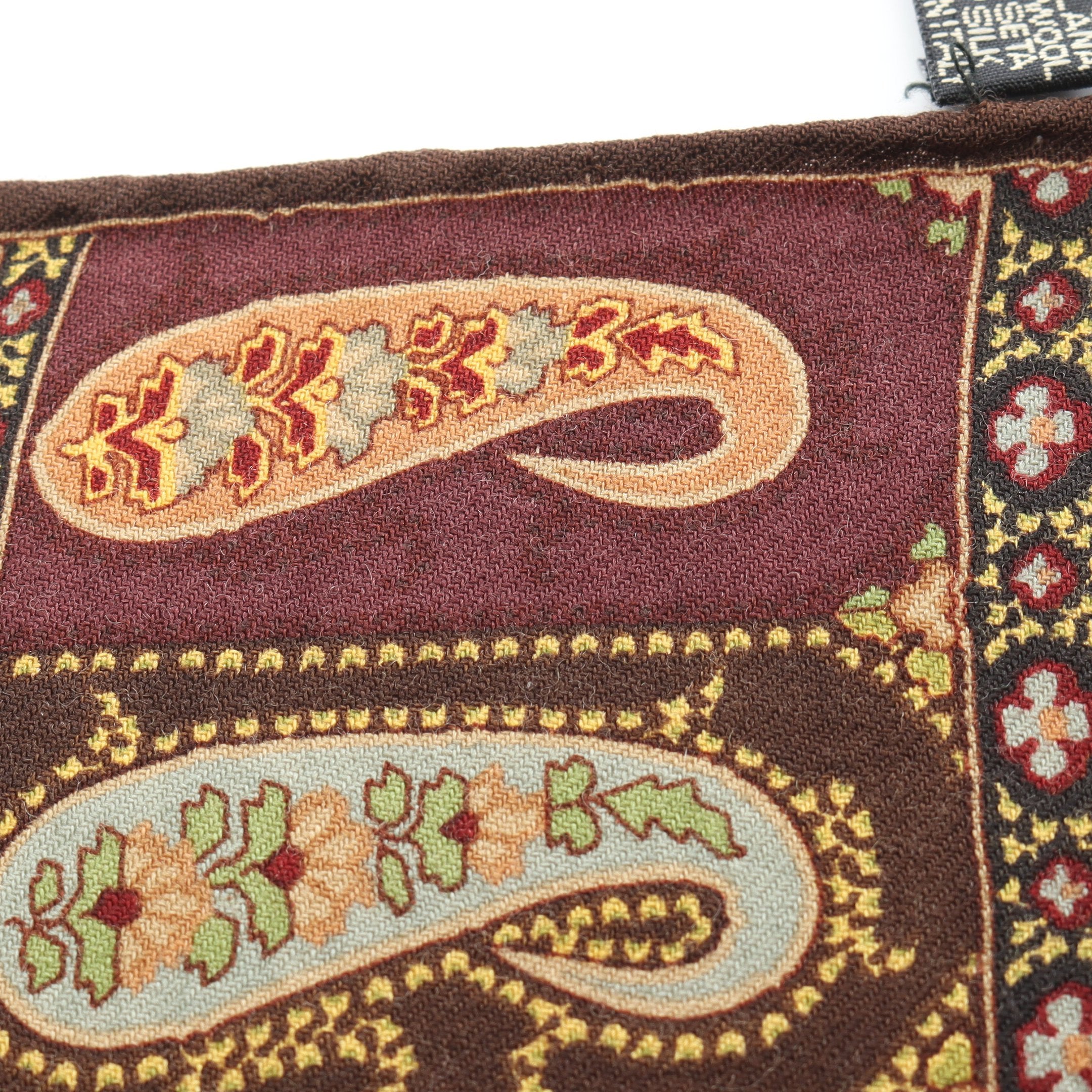 ナンバーナイン　ブラウン ペイズリー柄 ストール NO ID.（ノーアイディー） ストール マフラー 「NO ID.」Paisley Dot