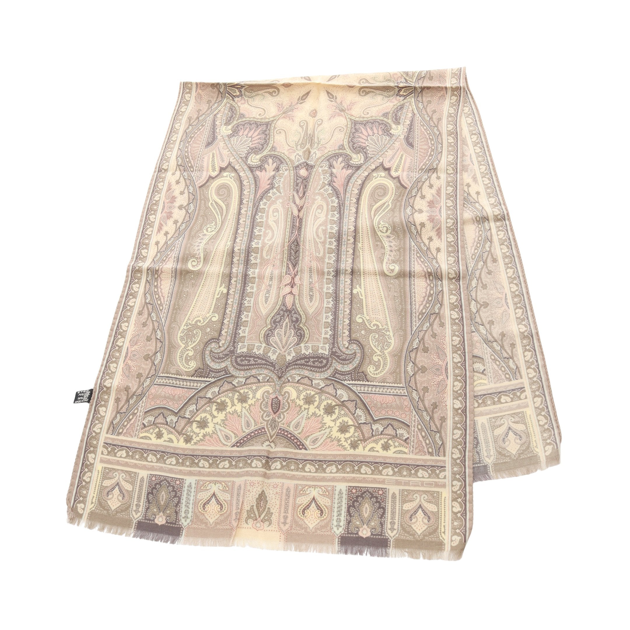 ETRO エトロウールシルクペイズリー柄大判ショール(ストール)