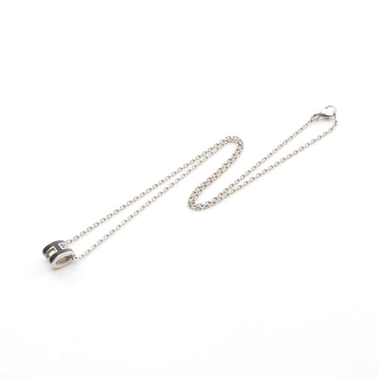 MINI POP H ミニポップアッシュ ネックレス シルバー ブラック エルメス