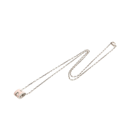 MINI POP H ミニポップアッシュ ローズドラジェ ネックレス シルバー ライトピンク エルメス