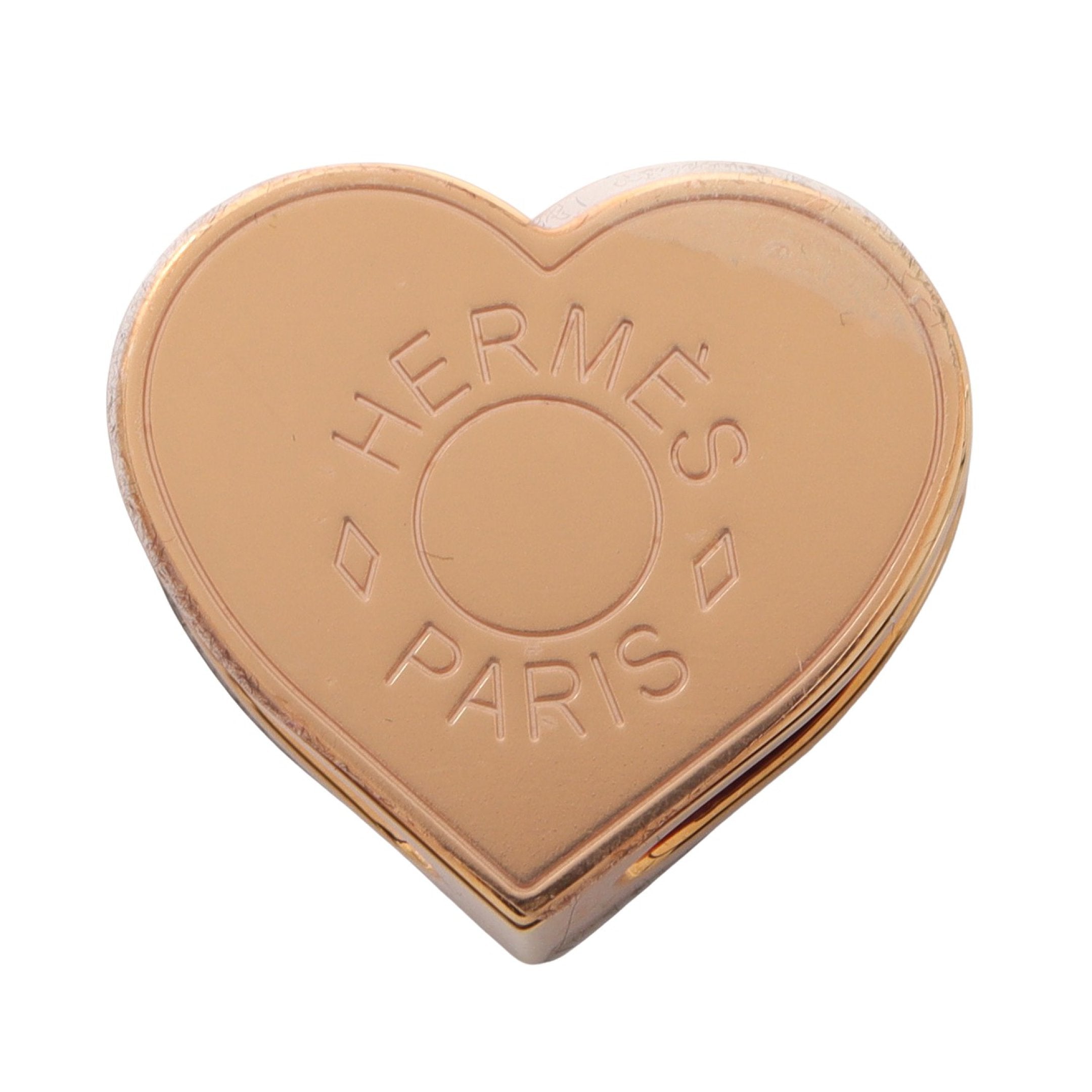 ❤未使用品❤ツイリーリング トリオ ピンクゴールド金具 エルメス ネックレスにも ミニ クー ハート ツイリーリング スカーフリング GP ピンクゴールド