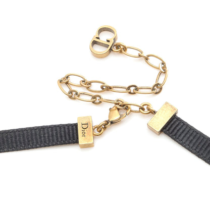 J'ADIOR チョーカー ネックレス ファブリック GP ブラック ゴールド ディオール