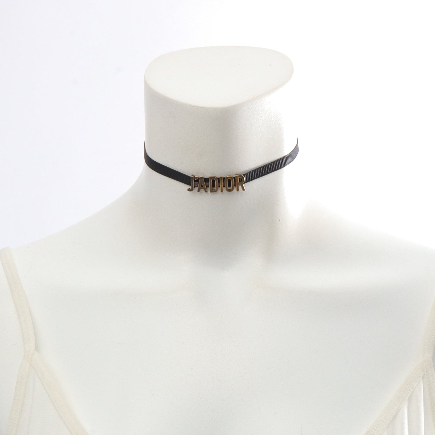J'ADIOR チョーカー ネックレス ファブリック GP ブラック ゴールド ディオール