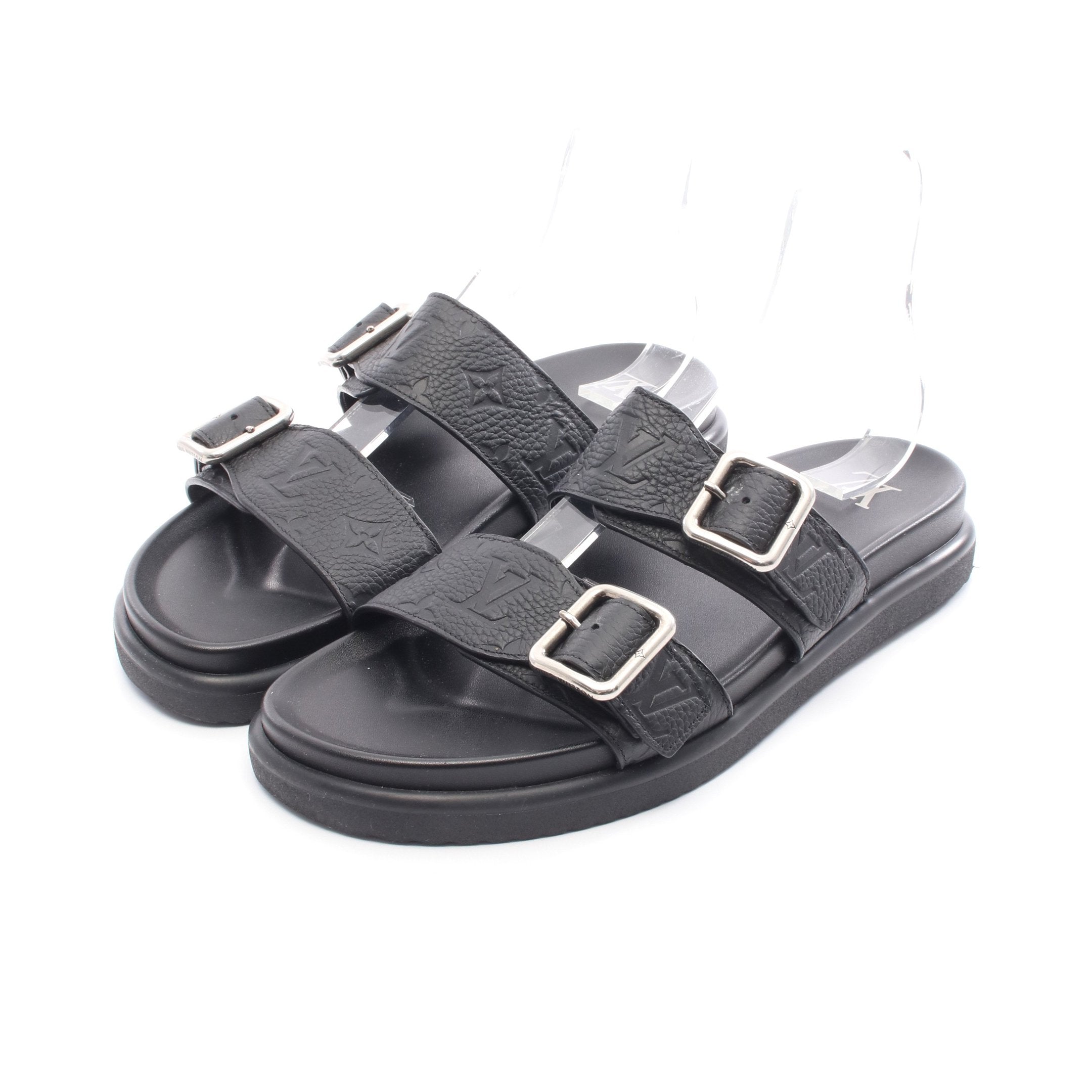 LVヴェニス ミュール モノグラム スライドサンダル レザー ブラック