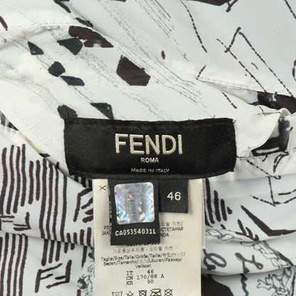ダウンジャケット 総柄 ナイロン オフホワイト マルチカラー フェンディ アウター FENDI