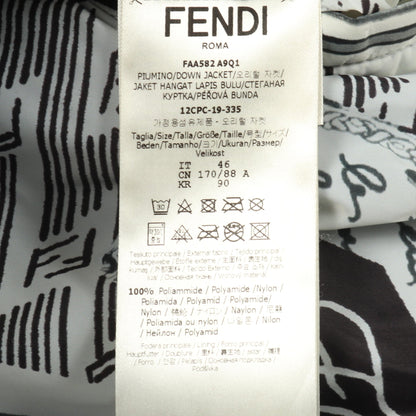 ダウンジャケット 総柄 ナイロン オフホワイト マルチカラー フェンディ アウター FENDI