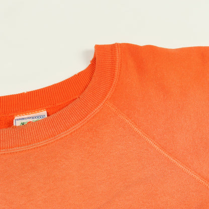 スウェットシャツ クルーネック プリント コットン オレンジ ヴィンテージ加工 ユーズド加工 セント マイケル トップス SAINT MICHAEL