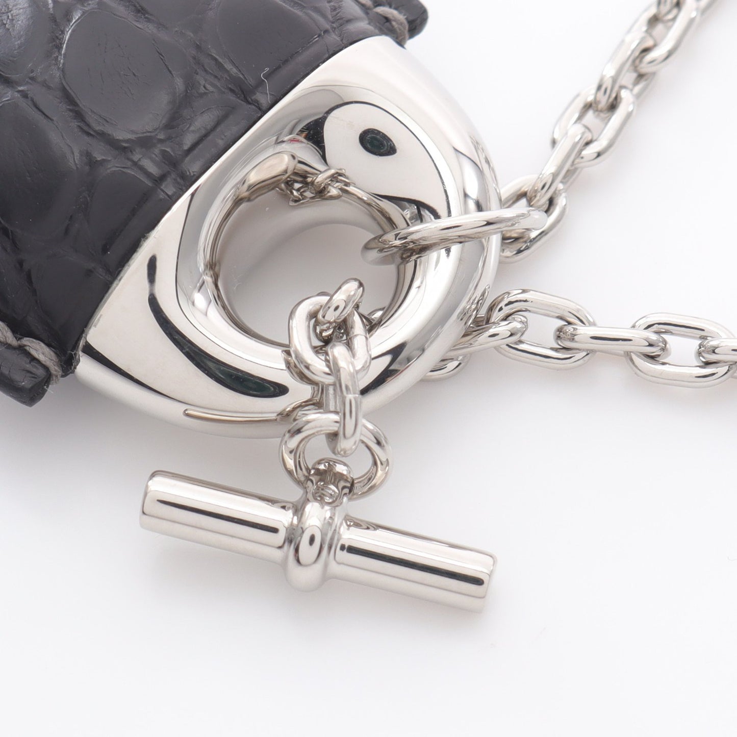 ガレ ゲネ ネックレス ネックレス レザー シルバー ブラック エルメス アクセサリー HERMES