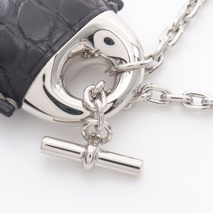 ガレ ゲネ ネックレス ネックレス レザー シルバー ブラック エルメス アクセサリー HERMES