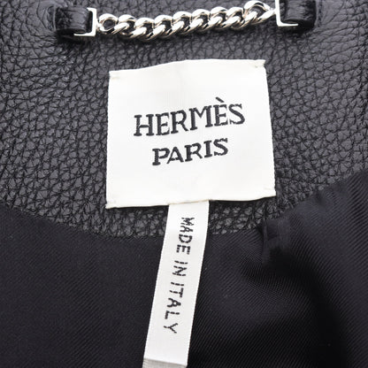 ブルゾン ジャケット レザー ブラック エルメス アウター HERMES