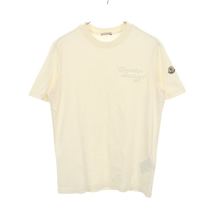 半袖Tシャツ クルーネック ロゴ刺繍 コットン ホワイト モンクレール トップス MONCLER