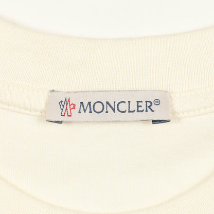 半袖Tシャツ クルーネック ロゴ刺繍 コットン ホワイト モンクレール トップス MONCLER