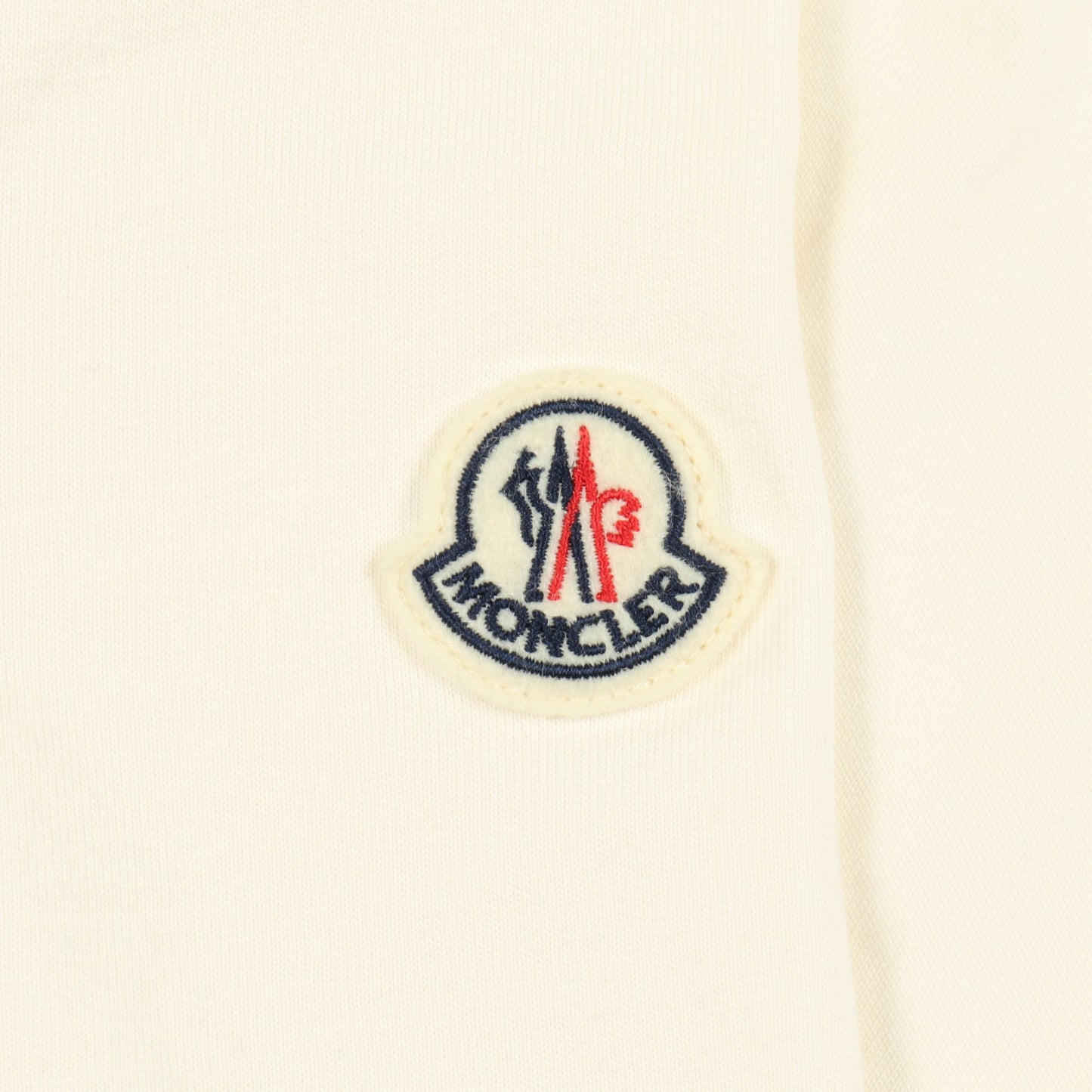 半袖Tシャツ クルーネック ロゴ刺繍 コットン ホワイト モンクレール トップス MONCLER