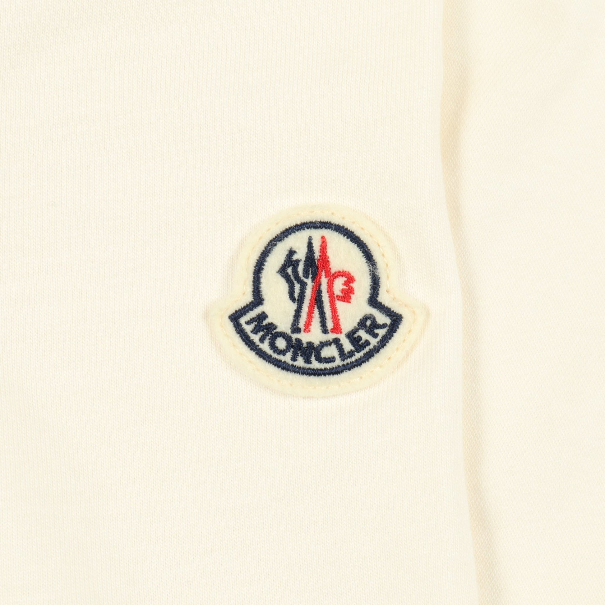 半袖Tシャツ クルーネック ロゴ刺繍 コットン ホワイト モンクレール トップス MONCLER