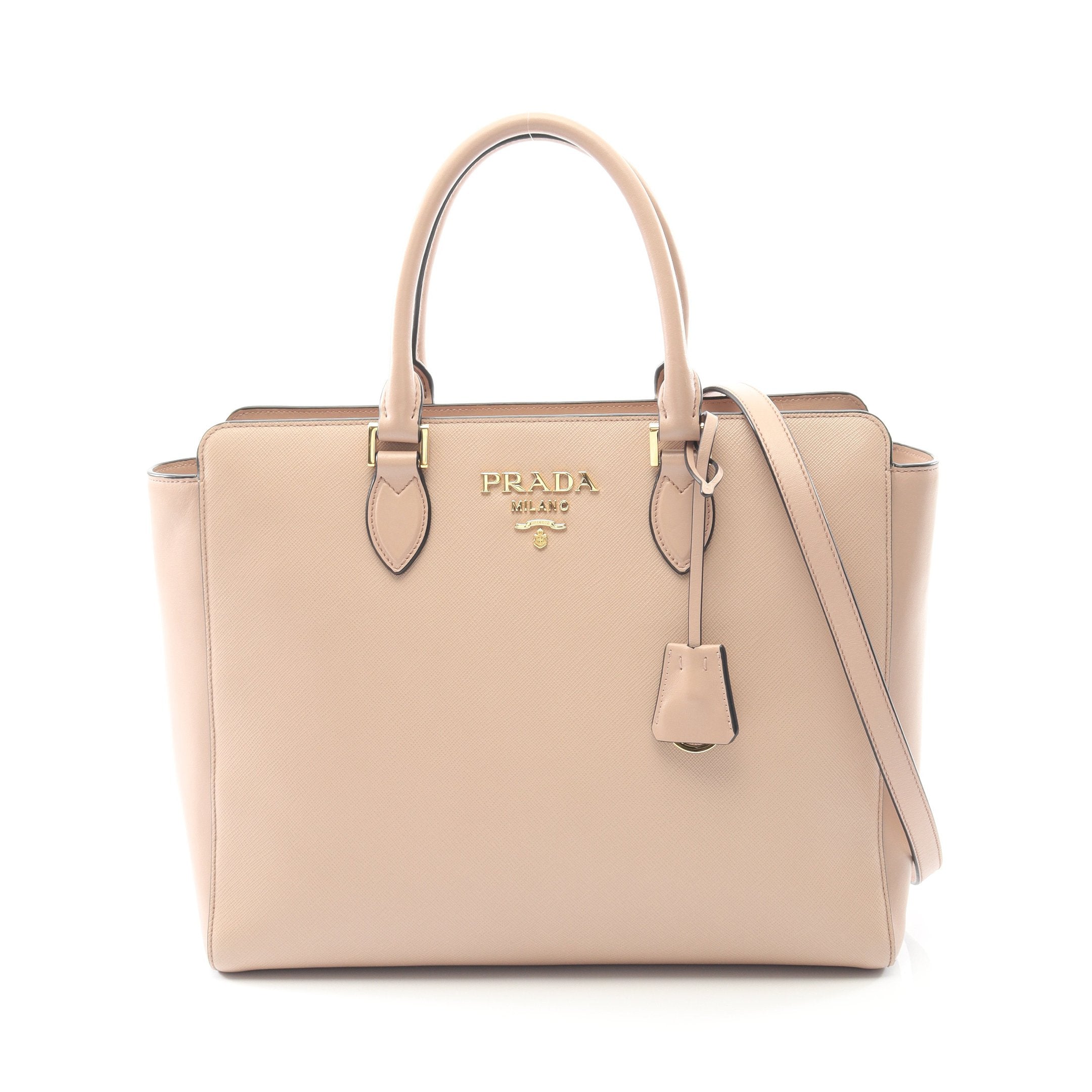 ハンドバッグ トートバッグ サフィアーノレザー ピンクベージュ 2WAY