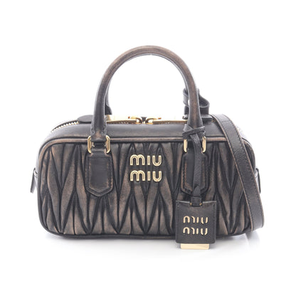 MATELASSE マテラッセ ハンドバッグ レザー ブラウン ヴィンテージ加工 2WAY ミュウミュウ バッグ miu miu