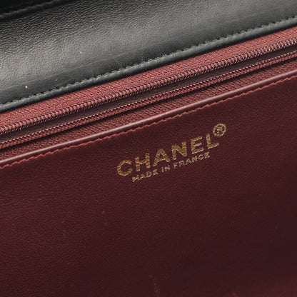 マトラッセ シングルフラップ チェーンショルダーバッグ ラムスキン ブラック ゴールド金具 シャネル バッグ CHANEL