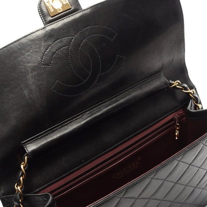 マトラッセ シングルフラップ チェーンショルダーバッグ ラムスキン ブラック ゴールド金具 シャネル バッグ CHANEL